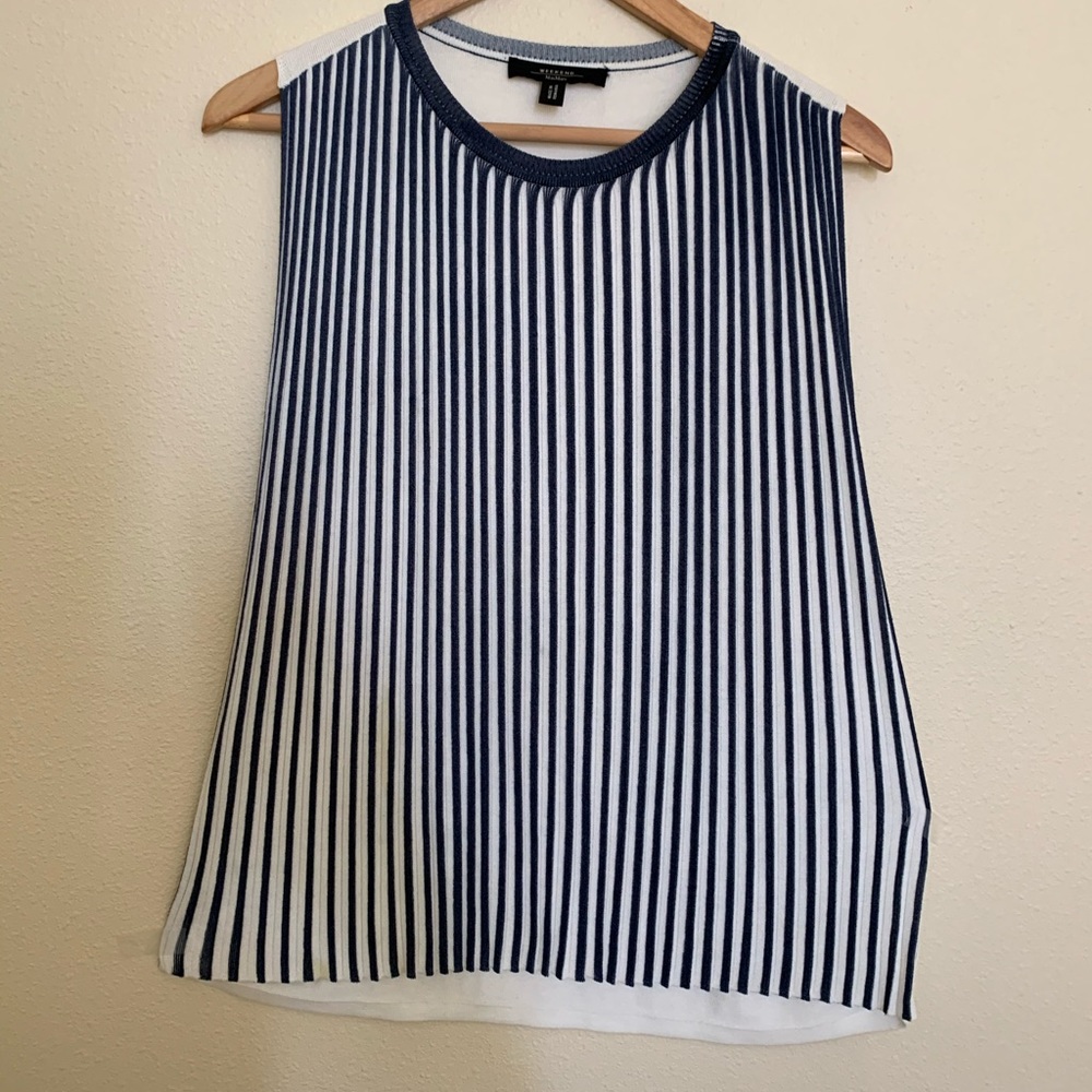 Max Mara Navy and white striped top